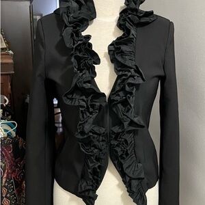 Rinascimento Black Ruffled Blazer